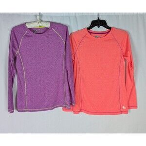 RBX Tshirt M Women's Purple Pink Long Sleeve Pullover Athletic Workout Lot of 2
